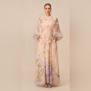 Kate Floral Print Tie Waist Maxi Dress